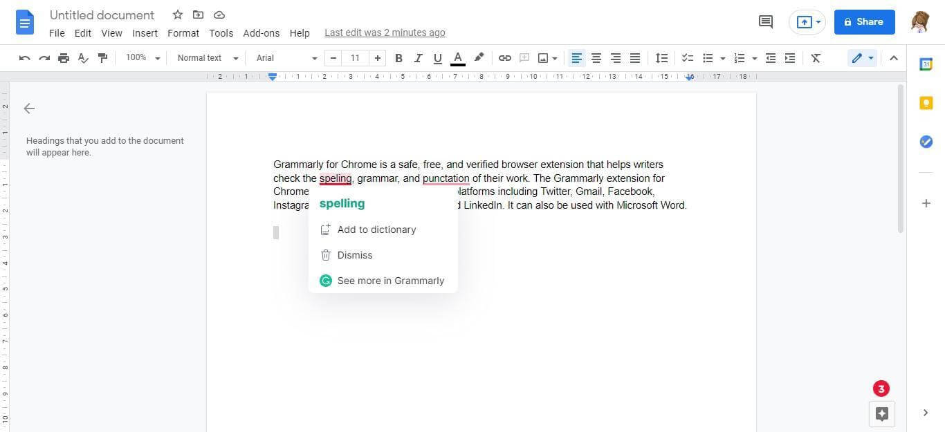 Grammarly for Google Docs.